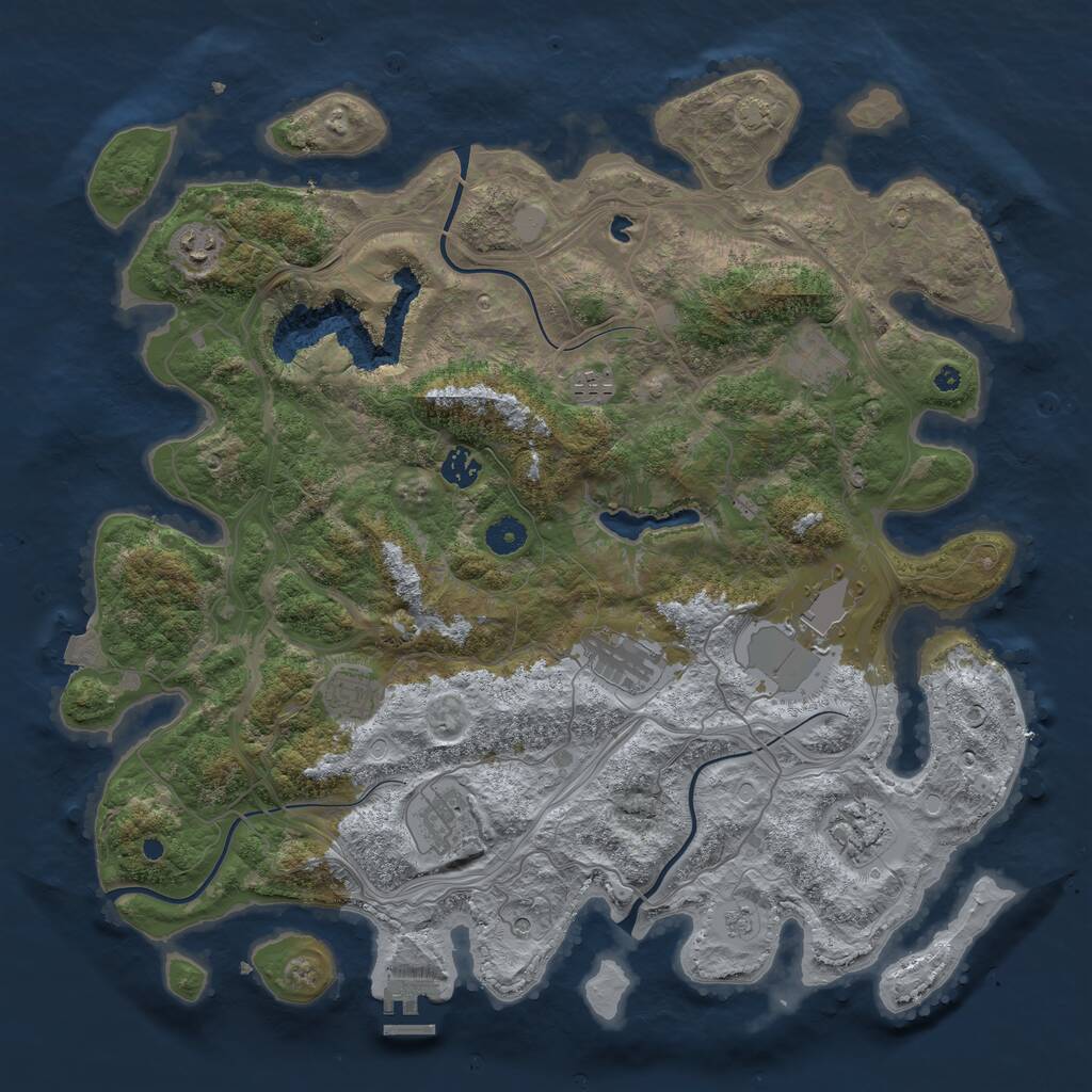 Rust Map: Procedural Map, Size: 4250, Seed: 919939527, 14 Monuments