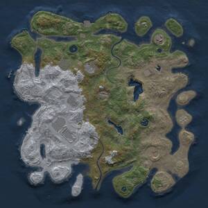 Thumbnail Rust Map: Procedural Map, Size: 4000, Seed: 577482812, 13 Monuments