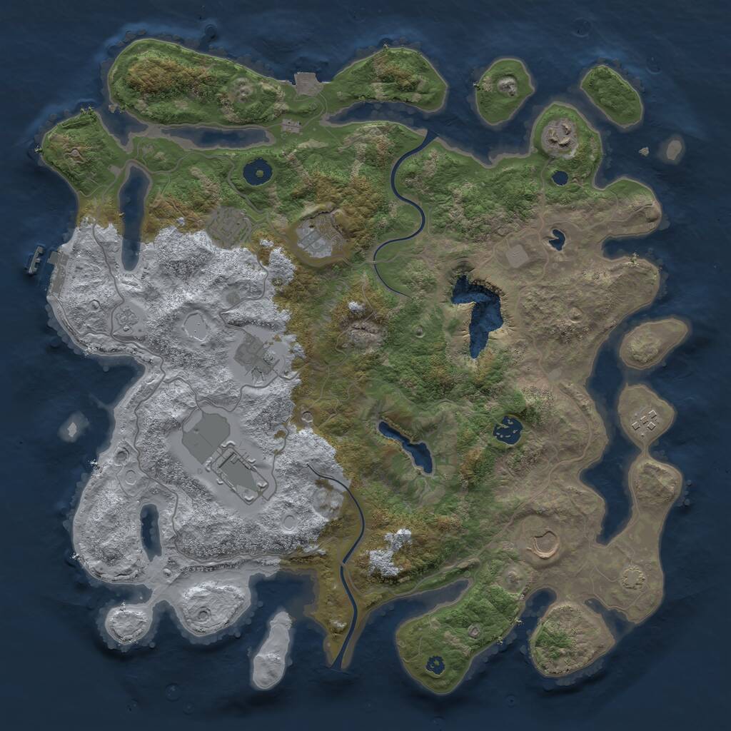 Rust Map: Procedural Map, Size: 4000, Seed: 577482812, 13 Monuments