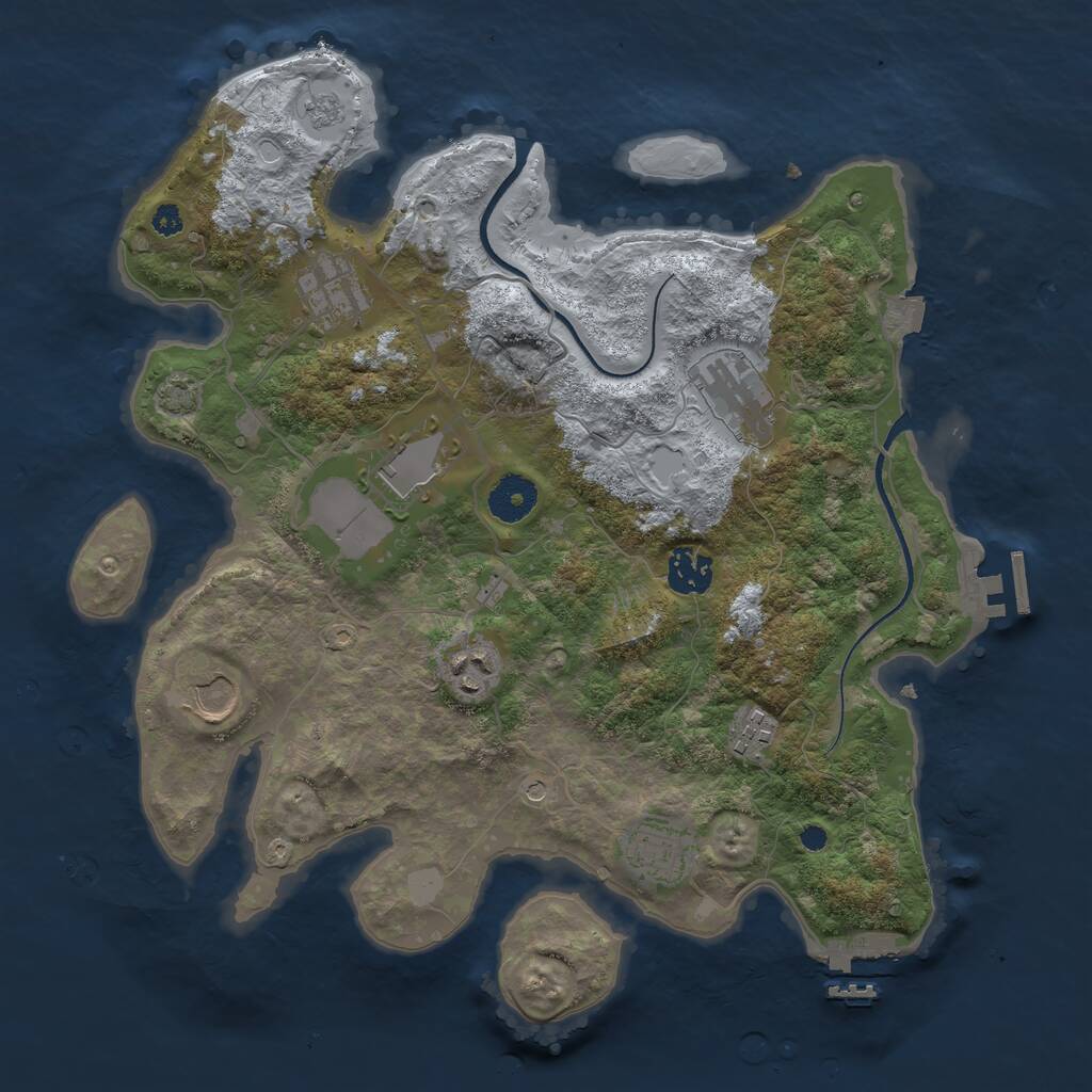 Rust Map: Procedural Map, Size: 3500, Seed: 2135604541, 14 Monuments