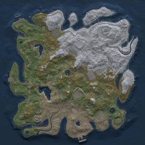 Thumbnail Rust Map: Procedural Map, Size: 4000, Seed: 318966993, 15 Monuments