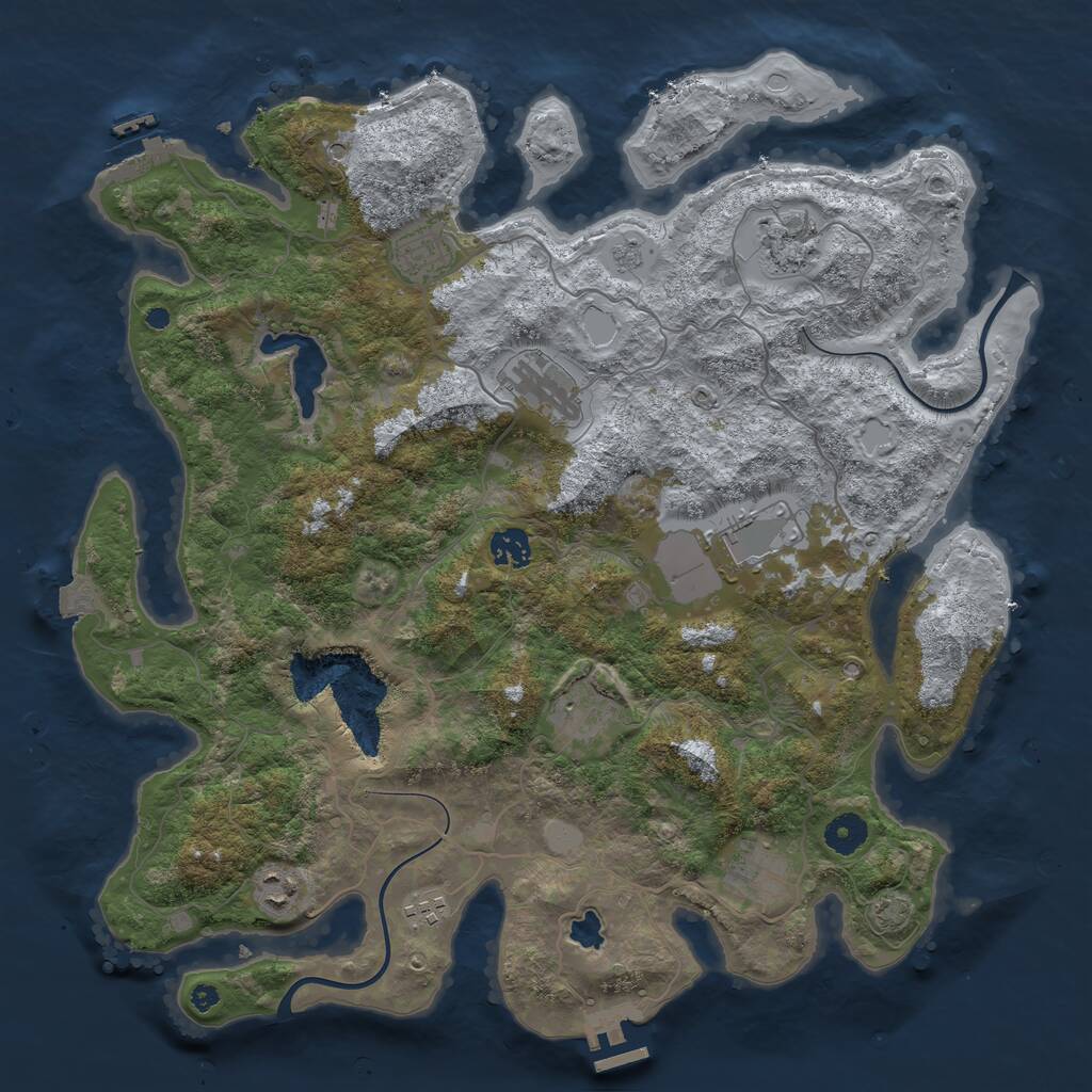 Rust Map: Procedural Map, Size: 4000, Seed: 318966993, 15 Monuments