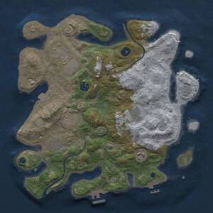 Thumbnail Rust Map: Procedural Map, Size: 3500, Seed: 66192875, 13 Monuments