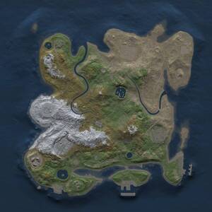 Thumbnail Rust Map: Procedural Map, Size: 3000, Seed: 7635453, 10 Monuments