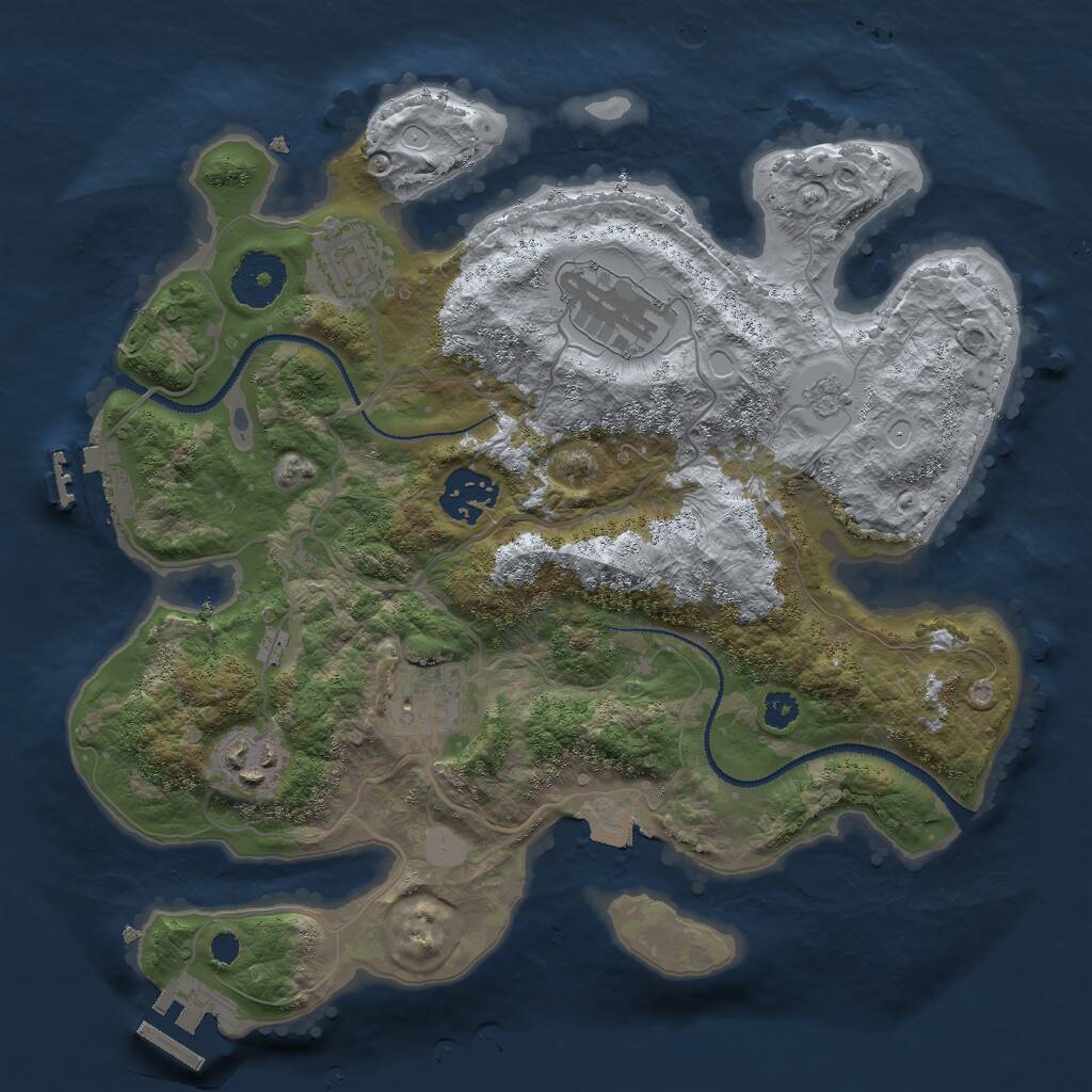 Rust Map: Procedural Map, Size: 3000, Seed: 1566316788, 9 Monuments