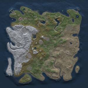 Thumbnail Rust Map: Procedural Map, Size: 4000, Seed: 667123602, 16 Monuments