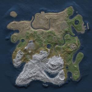 Thumbnail Rust Map: Procedural Map, Size: 3000, Seed: 160269366, 11 Monuments