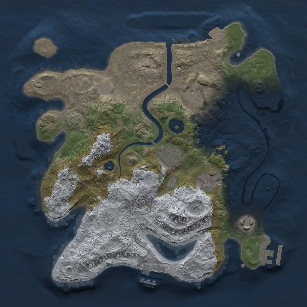 Rust Map: Procedural Map, Size: 3000, Seed: 160269366, 11 Monuments