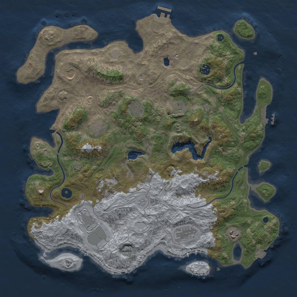 Rust Map: Procedural Map, Size: 4250, Seed: 492650, 15 Monuments