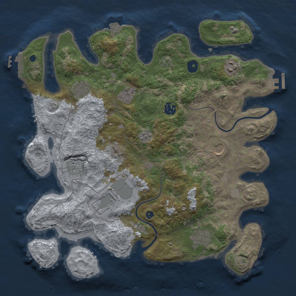 Rust Map: Procedural Map, Size: 3750, Seed: 1521748876, 15 Monuments