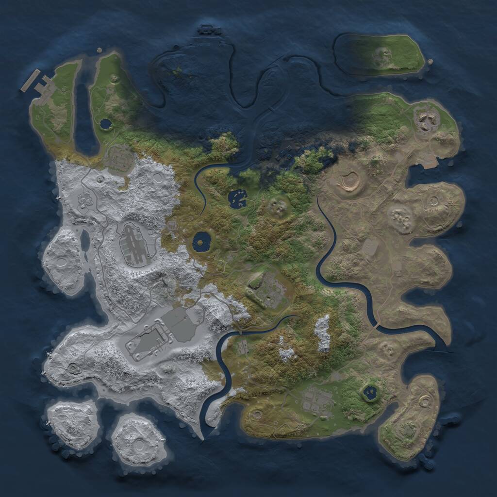 Rust Map: Procedural Map, Size: 3750, Seed: 1521748876, 15 Monuments