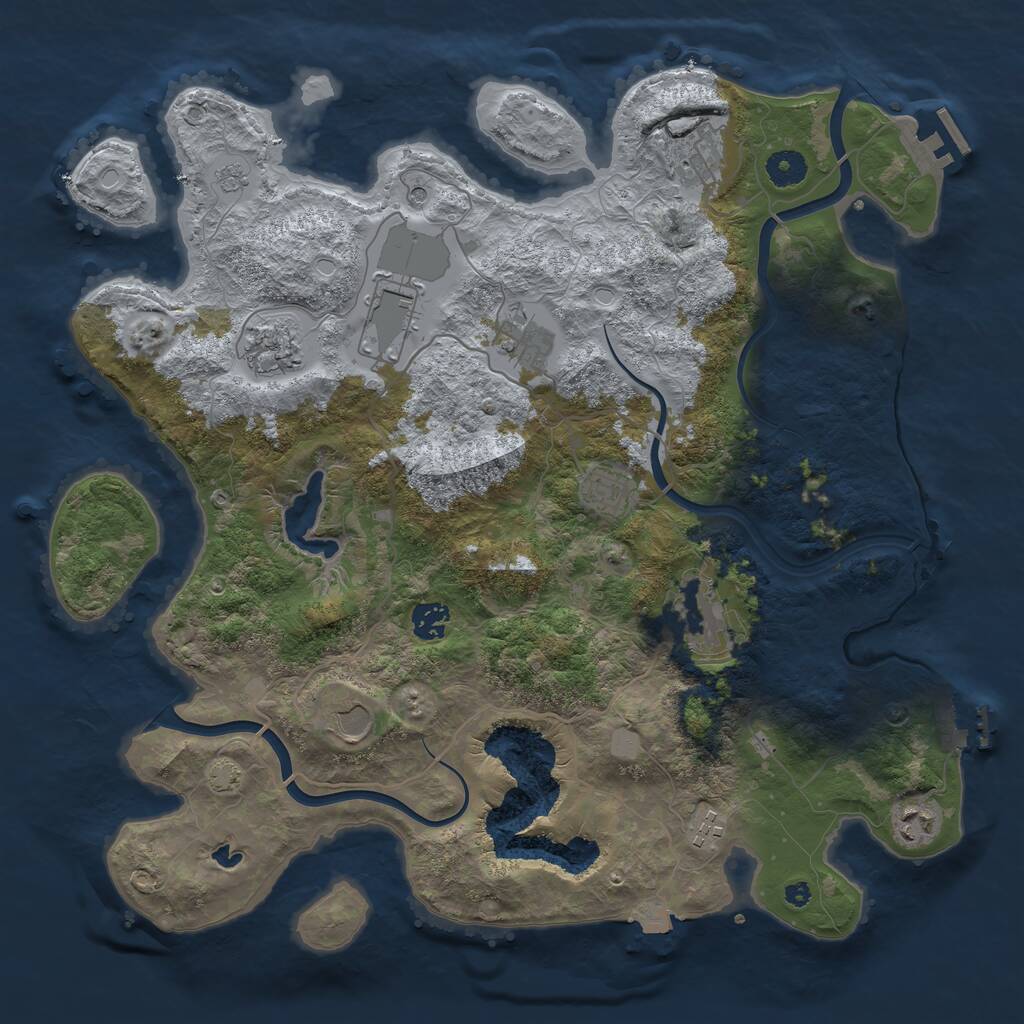 Rust Map: Procedural Map, Size: 4000, Seed: 849332445, 16 Monuments