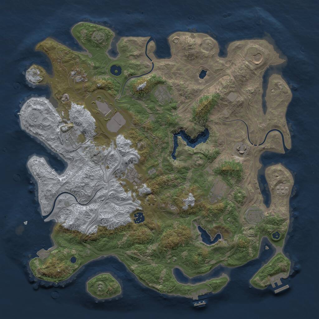 Rust Map: Procedural Map, Size: 4250, Seed: 640064, 17 Monuments