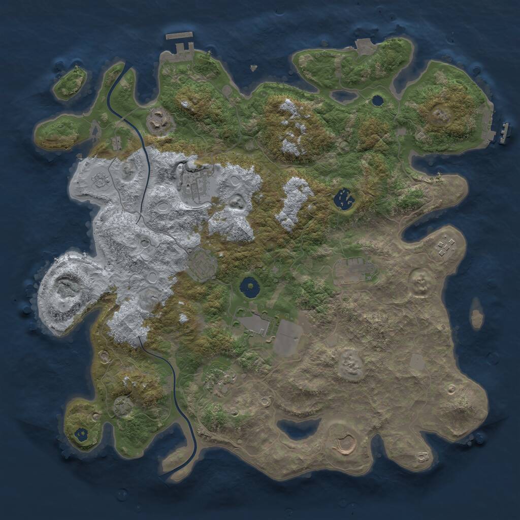 Rust Map: Procedural Map, Size: 3900, Seed: 638201234, 15 Monuments