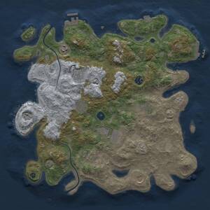 Thumbnail Rust Map: Procedural Map, Size: 3900, Seed: 638201234, 15 Monuments