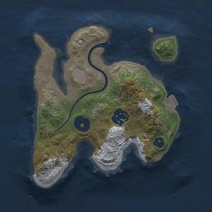 Thumbnail Rust Map: Procedural Map, Size: 2000, Seed: 2078041677, 2 Monuments