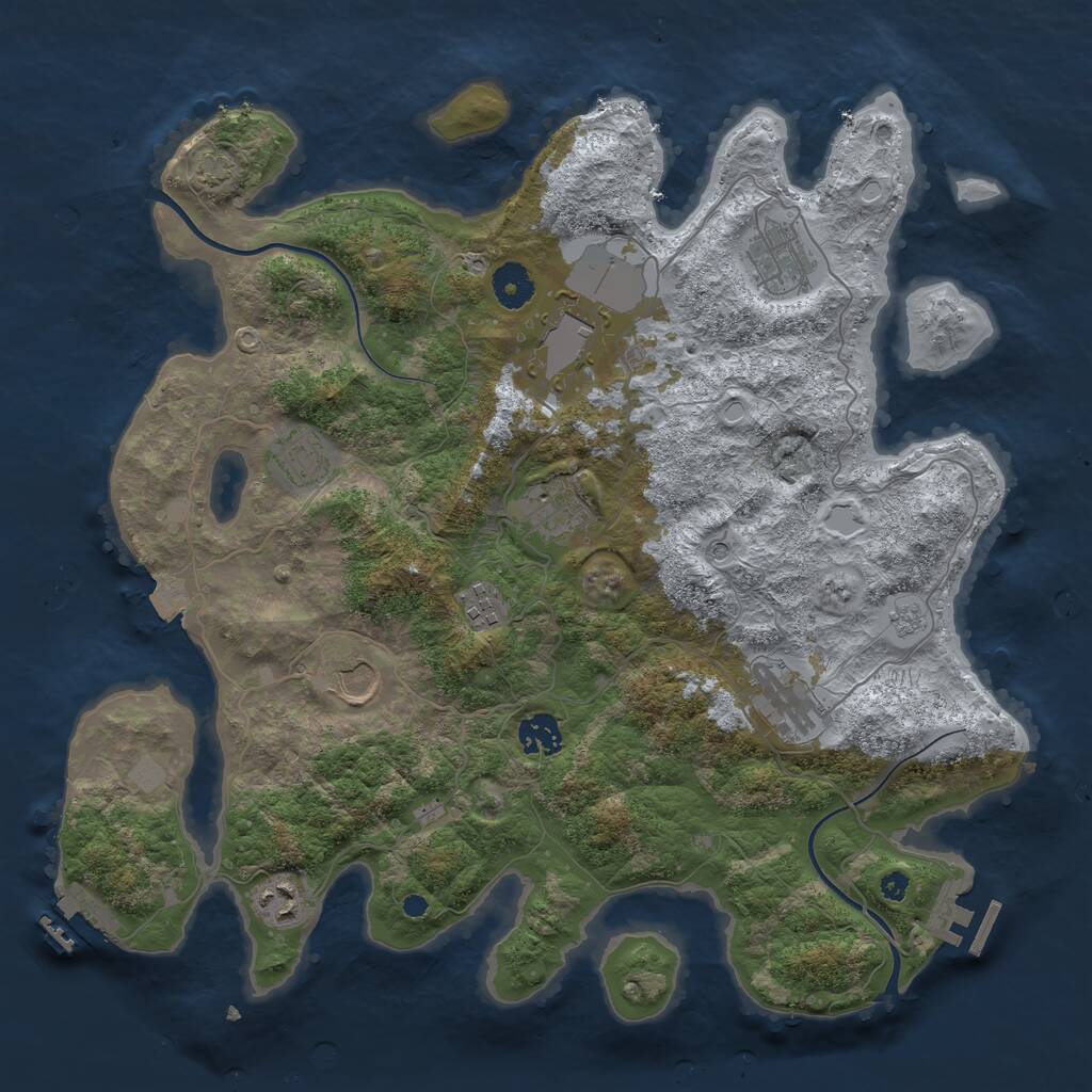 Rust Map: Procedural Map, Size: 3800, Seed: 959310414, 15 Monuments