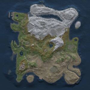 Thumbnail Rust Map: Procedural Map, Size: 3500, Seed: 1686565830, 14 Monuments