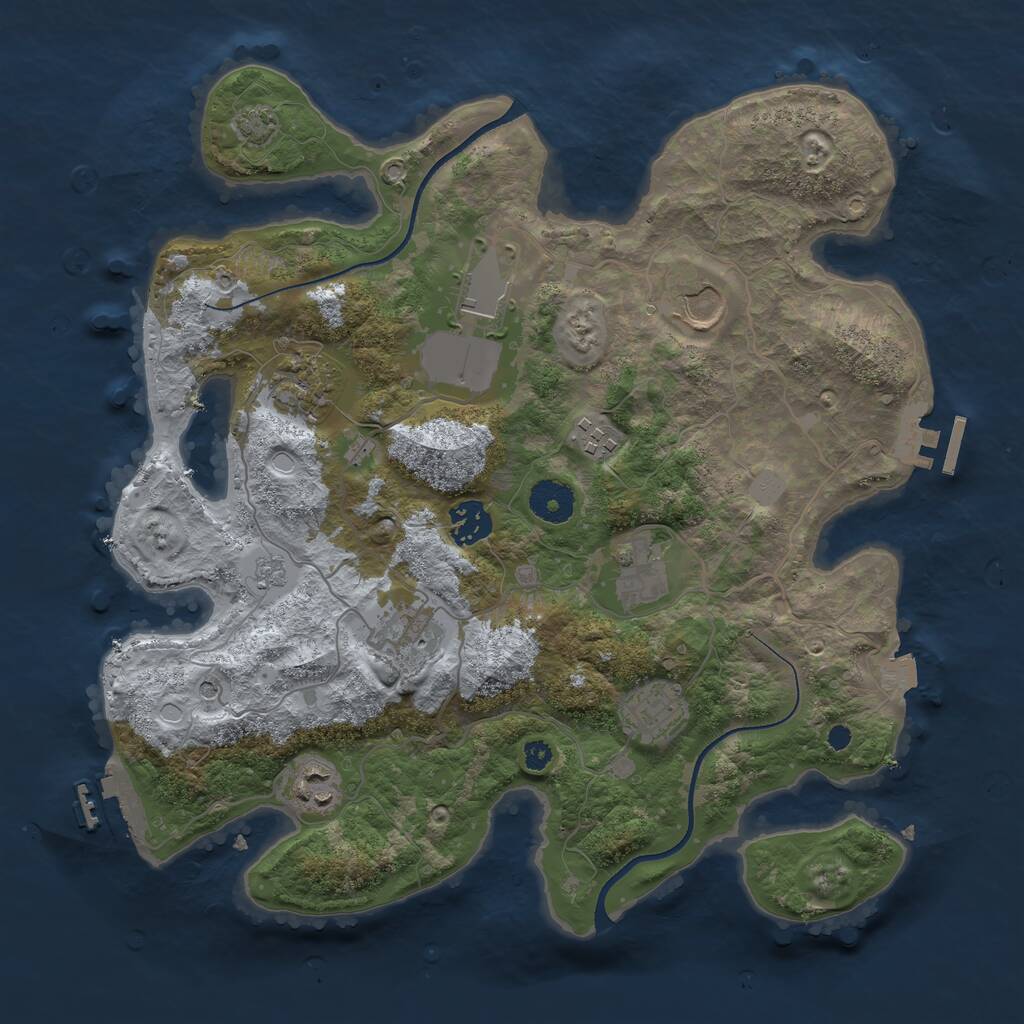 Rust Map: Procedural Map, Size: 3500, Seed: 1786898897, 15 Monuments