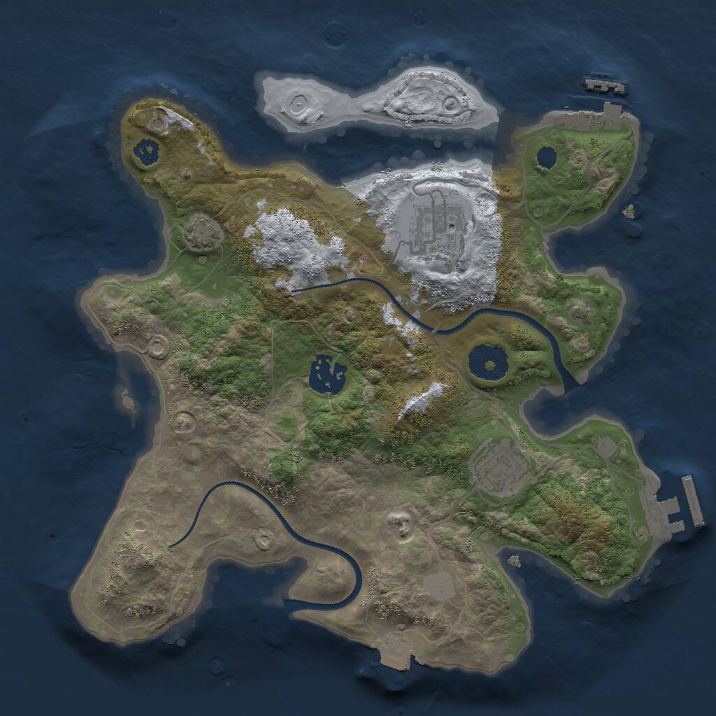 Rust Map: Procedural Map, Size: 2800, Seed: 1378622281, 7 Monuments