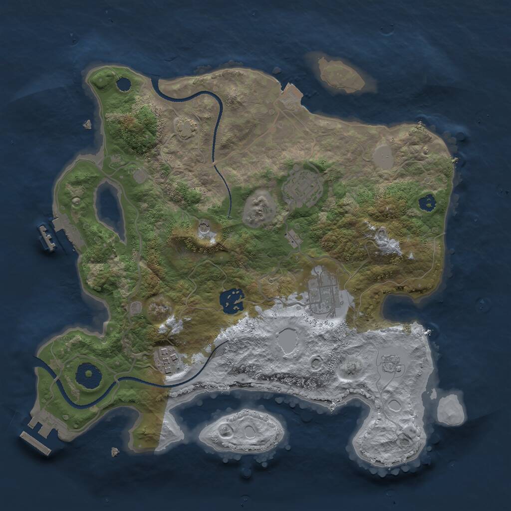 Rust Map: Procedural Map, Size: 3000, Seed: 786129, 10 Monuments