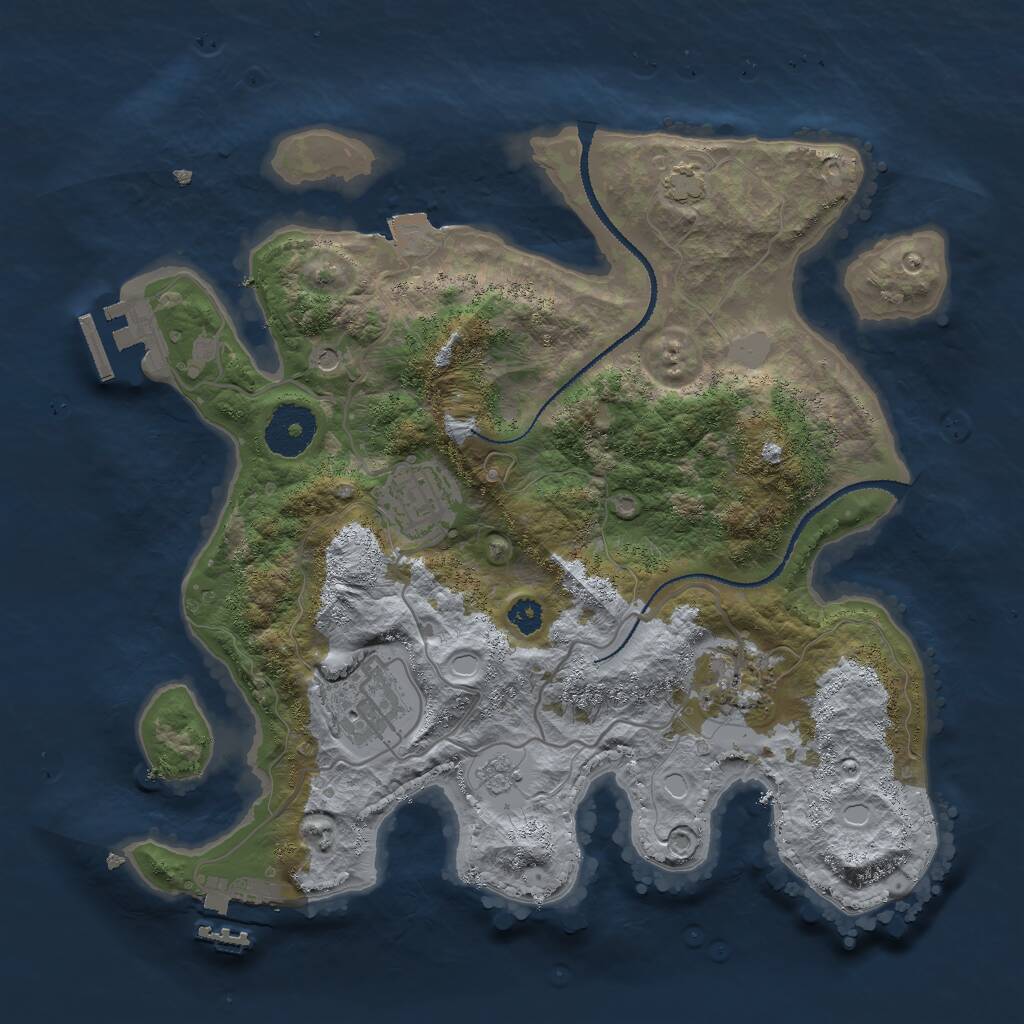 Rust Map: Procedural Map, Size: 3000, Seed: 1362694390, 9 Monuments