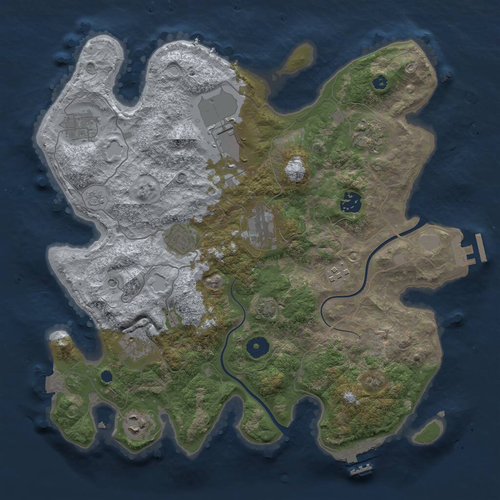 Rust Map: Procedural Map, Size: 3500, Seed: 24991020, 15 Monuments