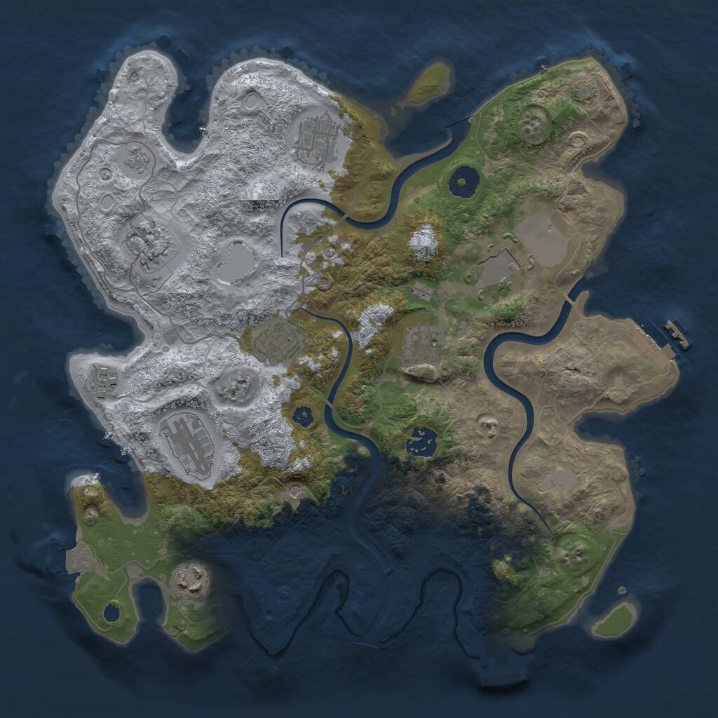 Rust Map: Procedural Map, Size: 3500, Seed: 24991020, 15 Monuments