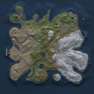 Thumbnail Rust Map: Procedural Map, Size: 3000, Seed: 56936, 11 Monuments