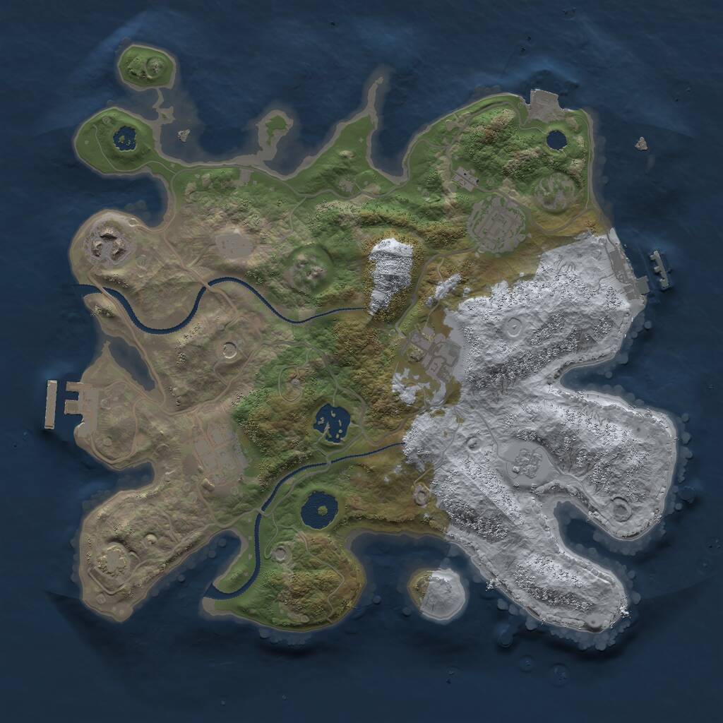 Rust Map: Procedural Map, Size: 3000, Seed: 56936, 11 Monuments