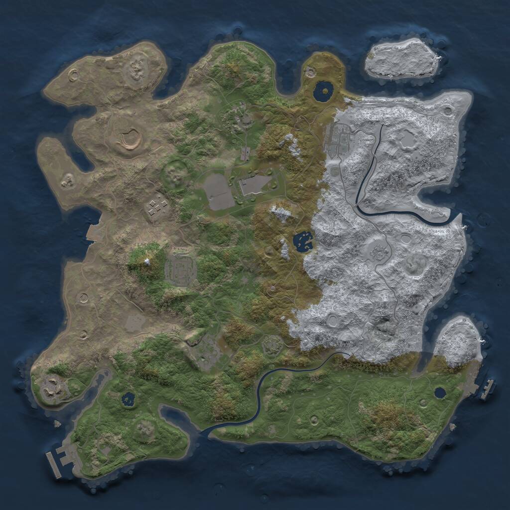 Rust Map: Procedural Map, Size: 3700, Seed: 11631769, 15 Monuments