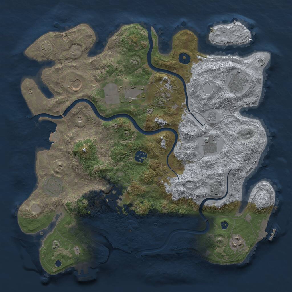 Rust Map: Procedural Map, Size: 3700, Seed: 11631769, 16 Monuments