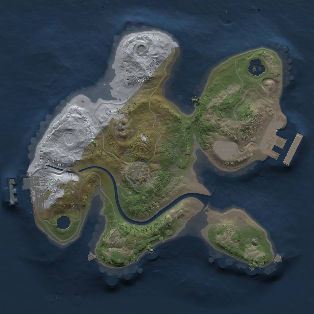 Rust Map: Procedural Map, Size: 1900, Seed: 720939, 4 Monuments