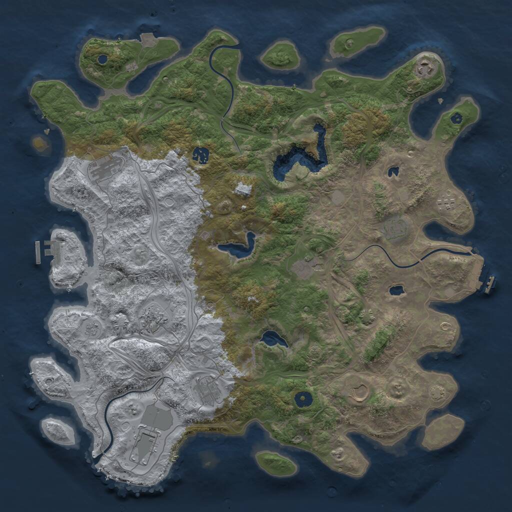 Rust Map: Procedural Map, Size: 4500, Seed: 1614944338, 16 Monuments