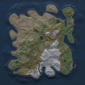 Thumbnail Rust Map: Procedural Map, Size: 3500, Seed: 1929292223, 12 Monuments