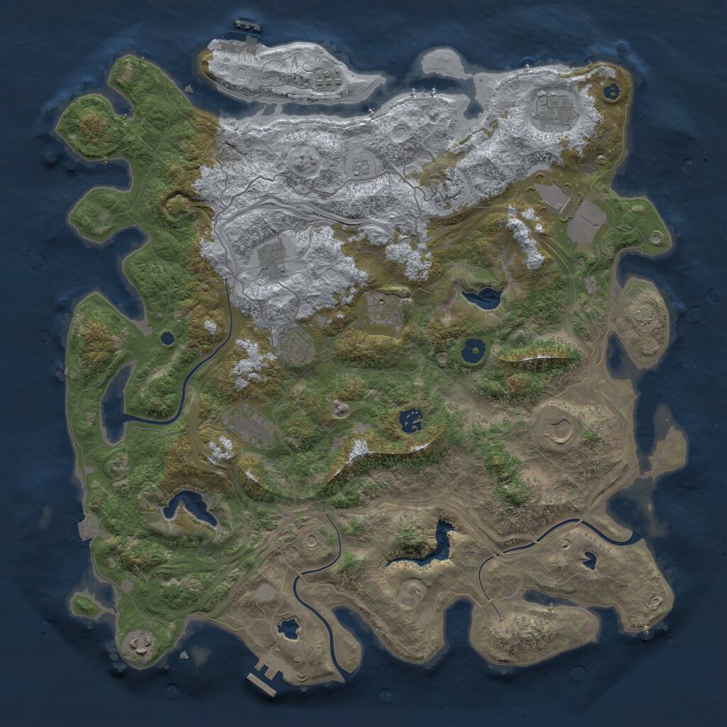 Rust Map: Procedural Map, Size: 4500, Seed: 403081934, 17 Monuments