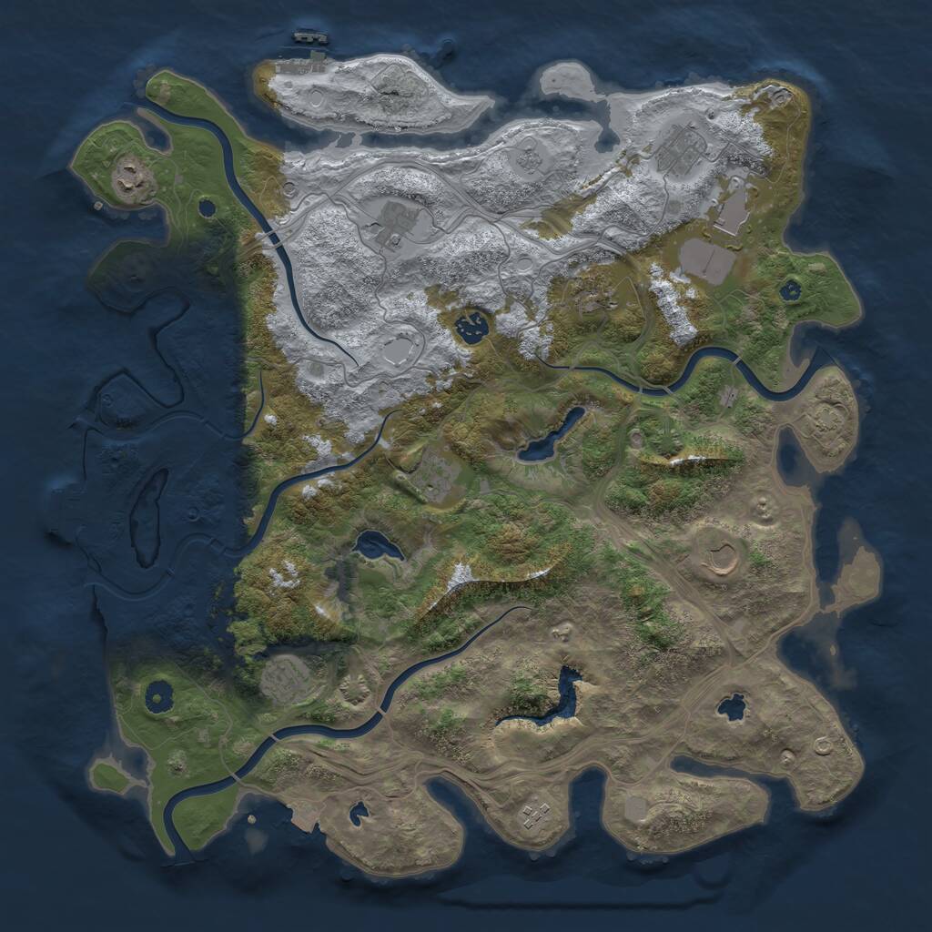 Rust Map: Procedural Map, Size: 4500, Seed: 403081934, 16 Monuments
