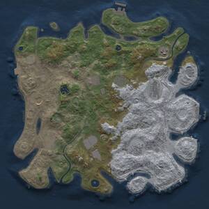 Thumbnail Rust Map: Procedural Map, Size: 3850, Seed: 1517665984, 16 Monuments