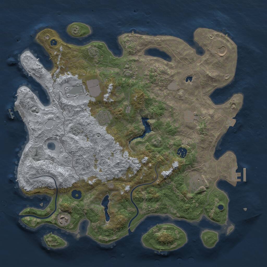 Rust Map: Procedural Map, Size: 4000, Seed: 1136381957, 15 Monuments