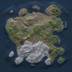 Thumbnail Rust Map: Procedural Map, Size: 3000, Seed: 1585014479, 9 Monuments