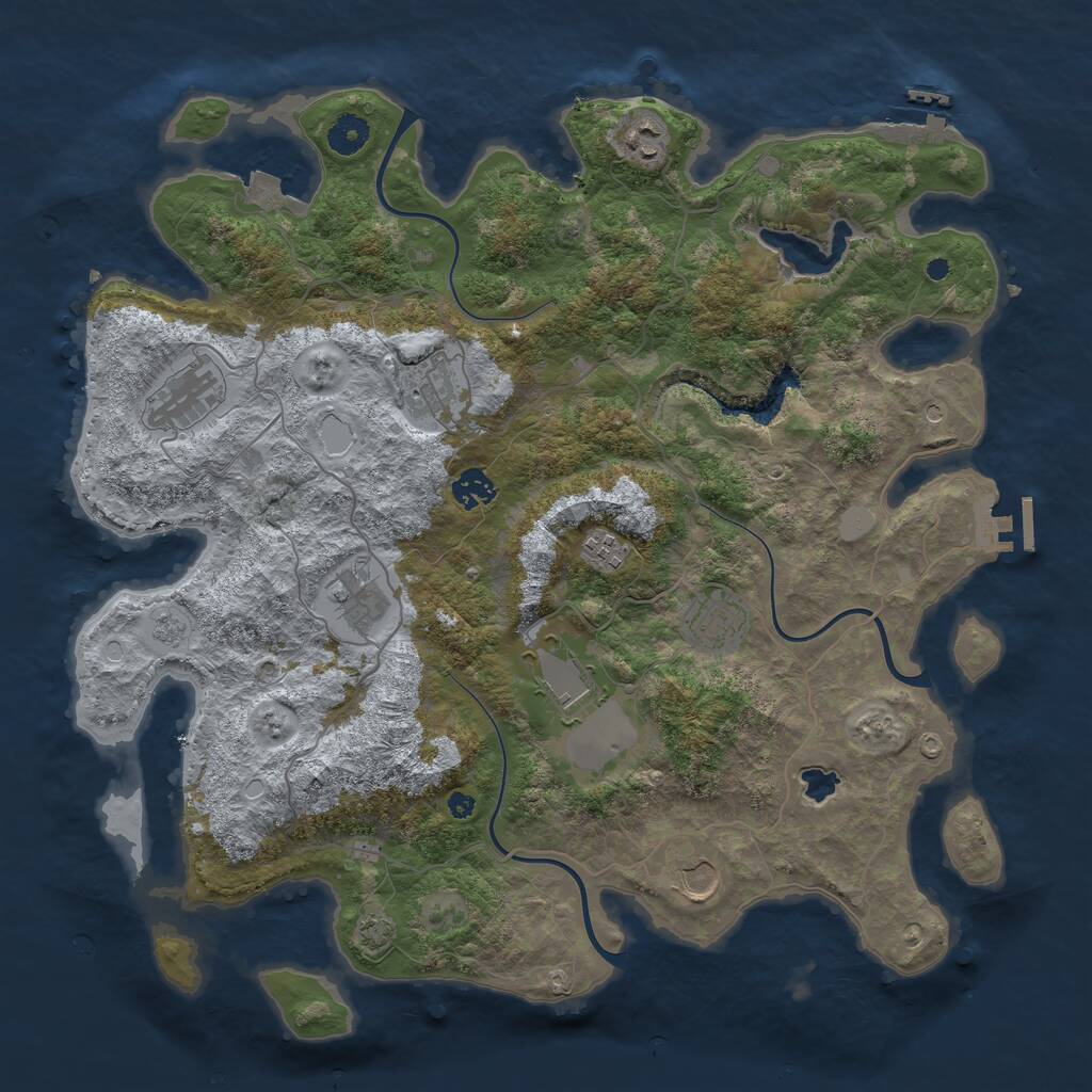 Rust Map: Procedural Map, Size: 4050, Seed: 938731098, 15 Monuments