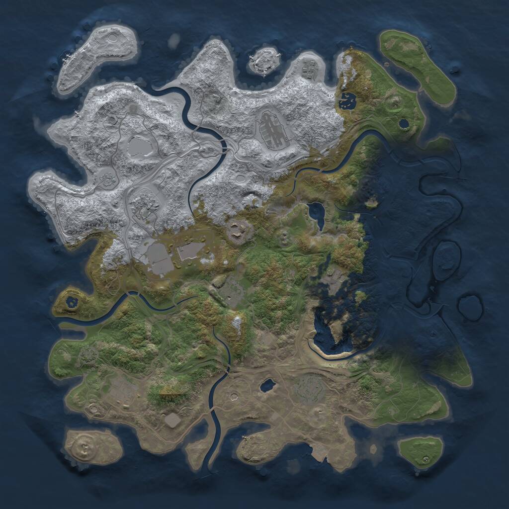 Rust Map: Procedural Map, Size: 4250, Seed: 2081577158, 14 Monuments