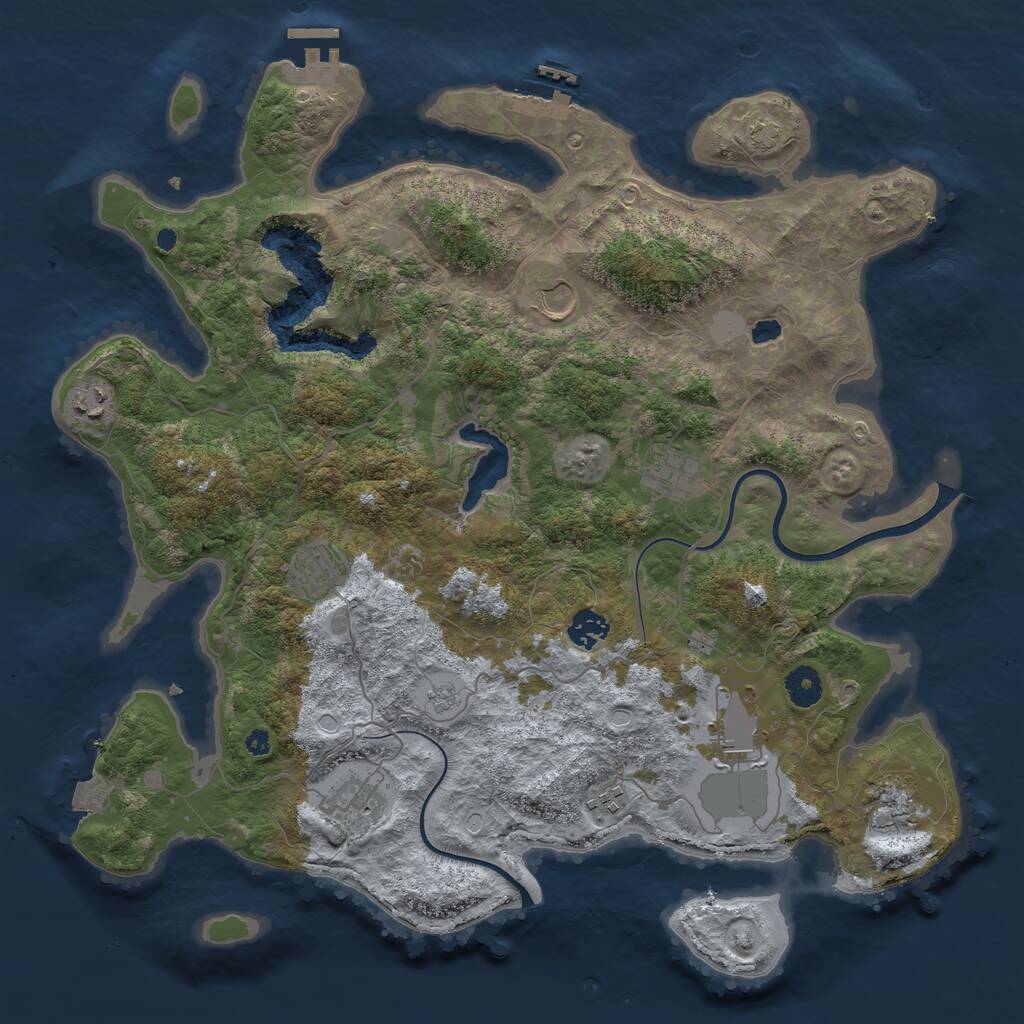 Rust Map: Procedural Map, Size: 4000, Seed: 780309102, 14 Monuments