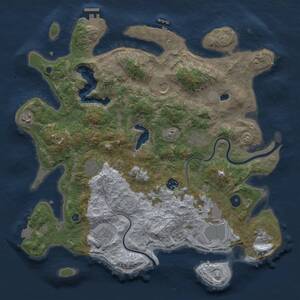 Thumbnail Rust Map: Procedural Map, Size: 4000, Seed: 780309102, 14 Monuments