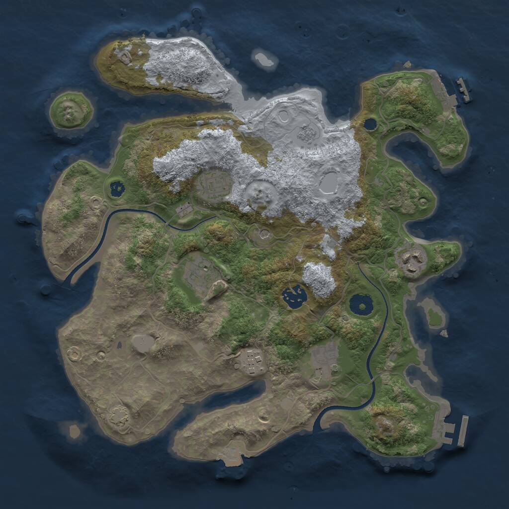 Rust Map: Procedural Map, Size: 3300, Seed: 1978146172, 12 Monuments