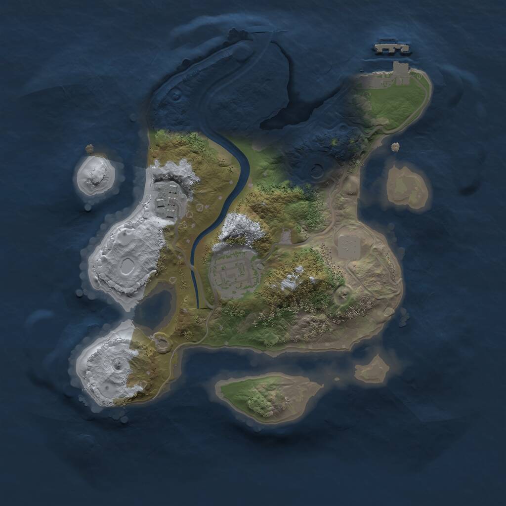 Rust Map: Procedural Map, Size: 2300, Seed: 746560623, 5 Monuments