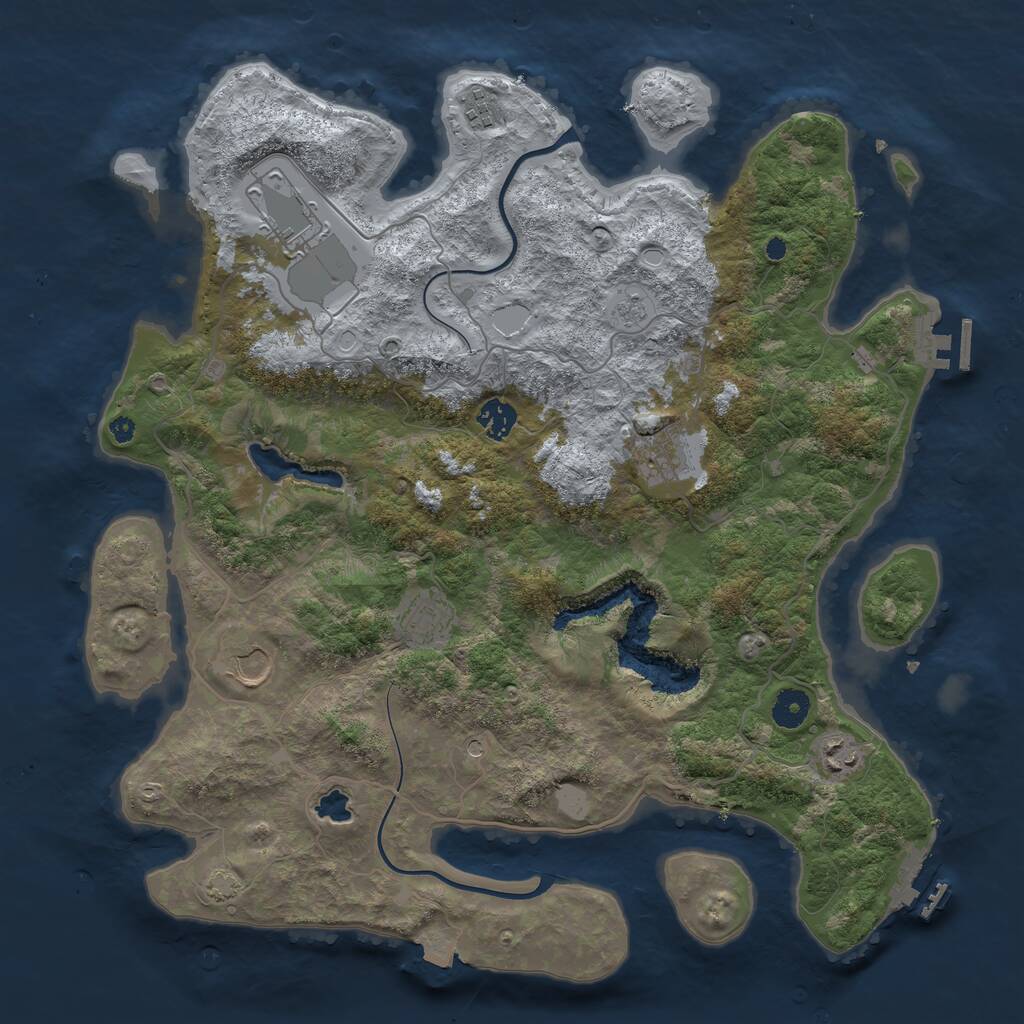 Rust Map: Procedural Map, Size: 4000, Seed: 958045510, 13 Monuments