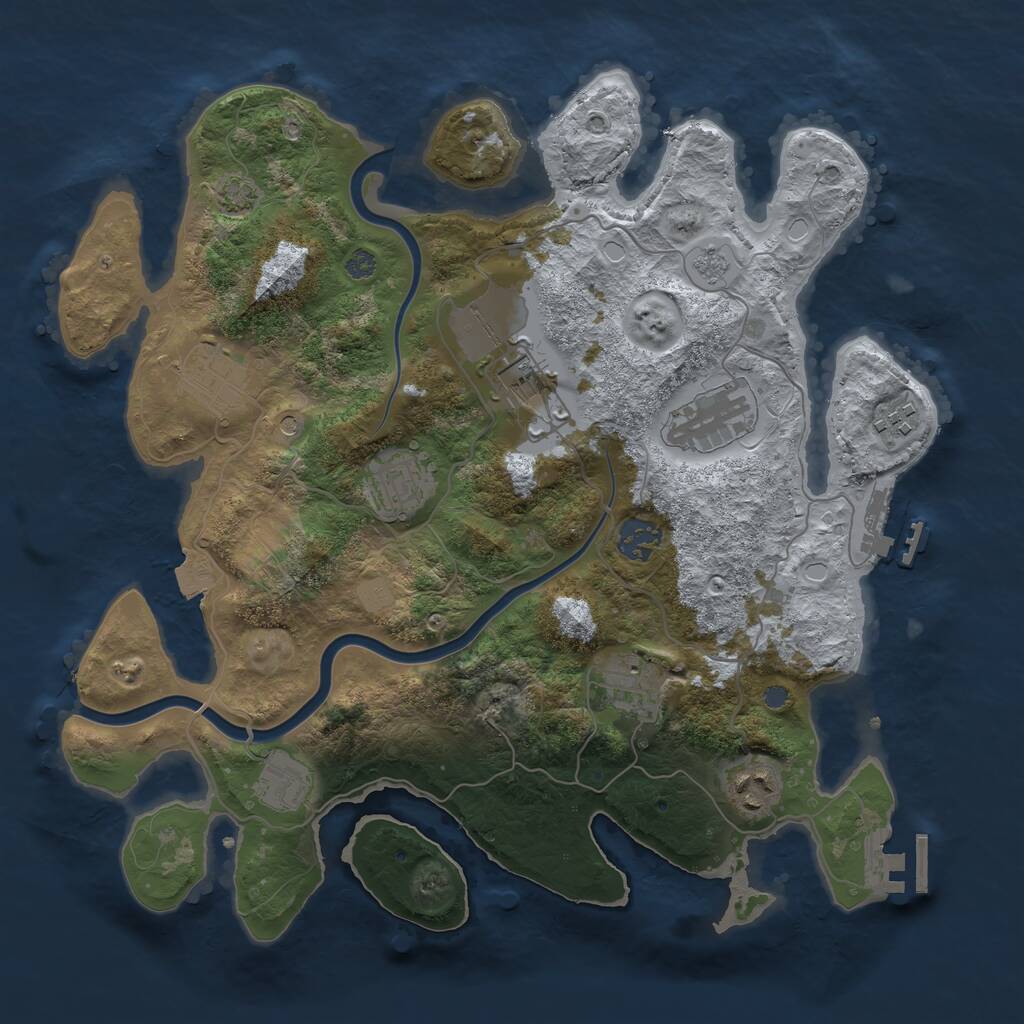 Rust Map: Procedural Map, Size: 3500, Seed: 537792146, 14 Monuments