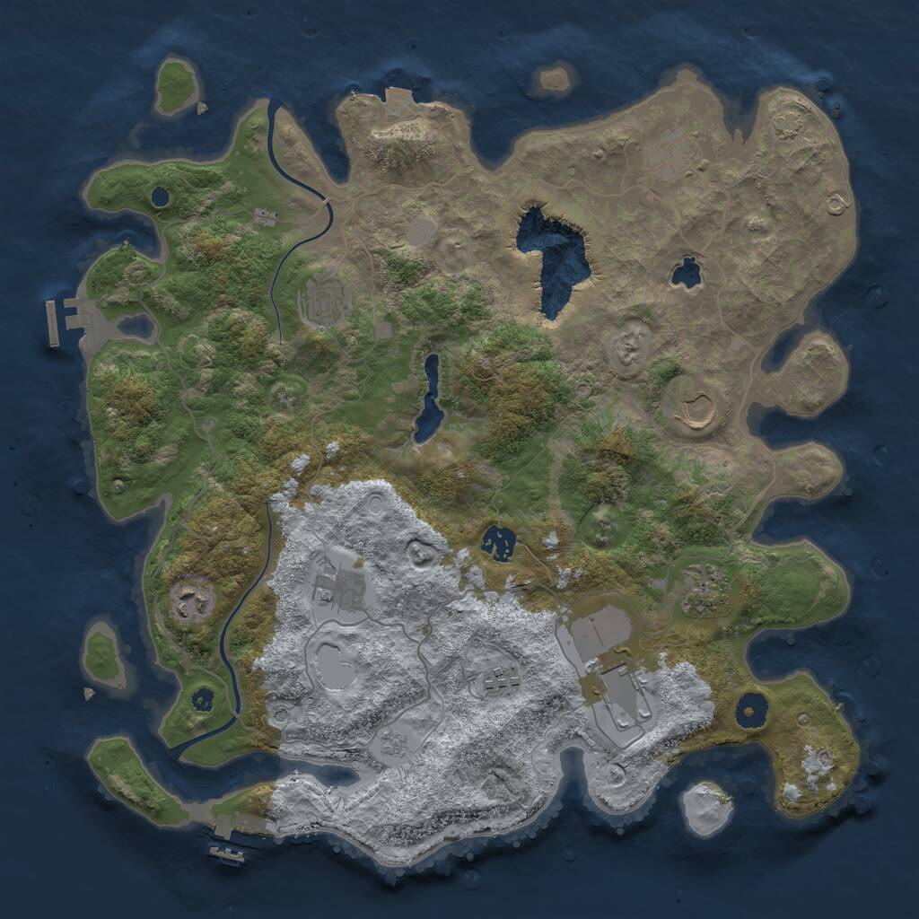 Rust Map: Procedural Map, Size: 4000, Seed: 117061439, 15 Monuments