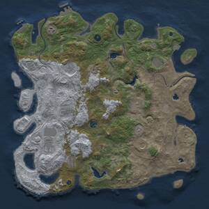 Thumbnail Rust Map: Procedural Map, Size: 4500, Seed: 460391592, 17 Monuments